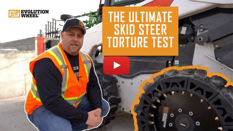 Solid Skid Steer Tire - Burnout Test